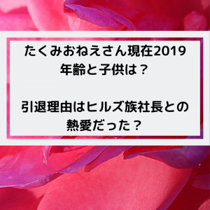たくみおねえさん現在2019年齢と子供は？引退理由はヒルズ族社長との熱愛だった？