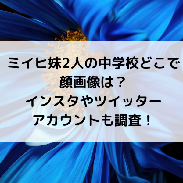 ミイヒ妹2人の中学校どこで顔画像は？インスタやツイッターアカウントも調査！