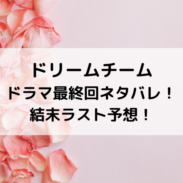 ドリームチームドラマ最終回ネタバレ 結末ラスト予想 動画ジャパン