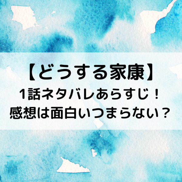 どうする家康1話ネタバレあらすじ！感想は面白いつまらない？