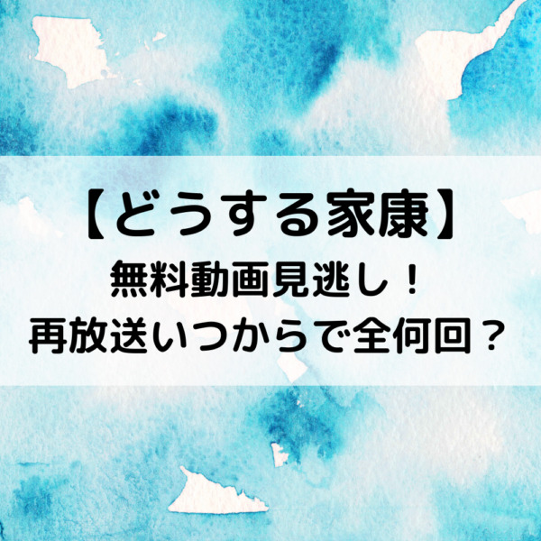 どうする家康無料動画見逃し！再放送いつからで全何回？