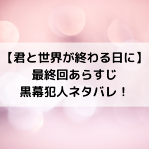 君と世界が終わる日に最終回あらすじ黒幕犯人ネタバレ！