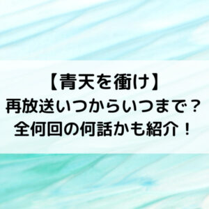 青天を衝け再放送いつから？全何回の何話でいつまでかも紹介！