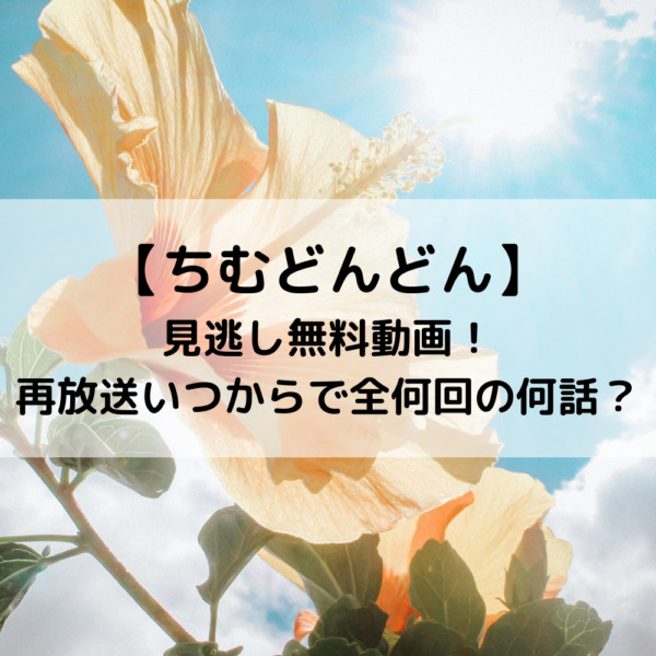 ちむどんどん見逃し無料動画！再放送いつからで全何回の何話？