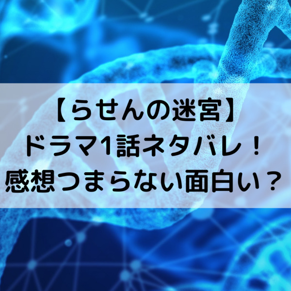 らせんの迷宮ドラマ1話ネタバレ！感想つまらない面白い？