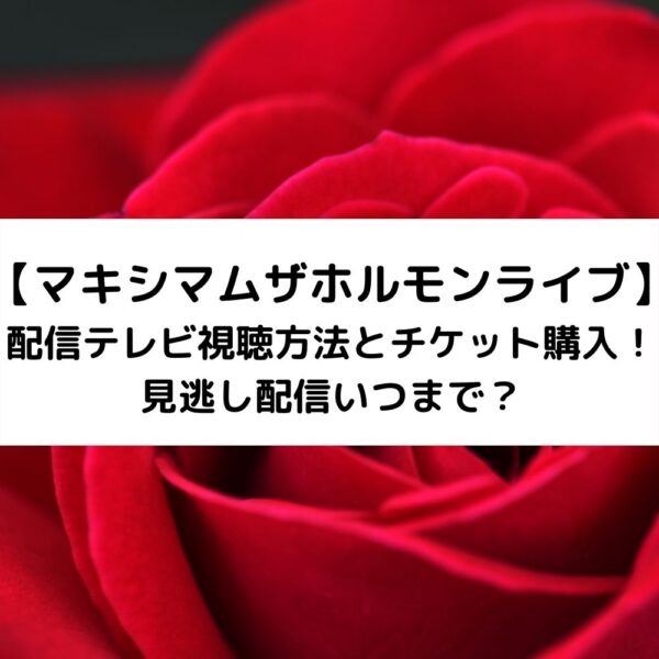 マキシマムザホルモンライブ配信テレビ視聴方法とチケット購入 見逃し配信いつまで 動画ジャパン