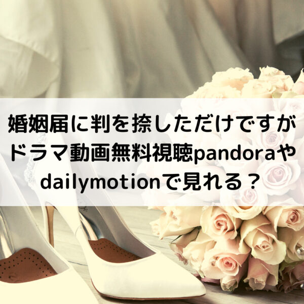婚姻届に判を捺しただけですがドラマ動画無料視聴パンドラやデイリーで見れる？