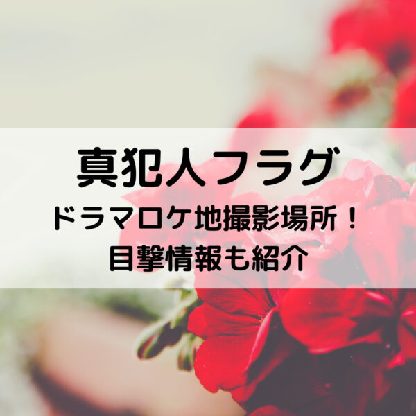 真犯人フラグドラマロケ地撮影場所！目撃情報も紹介