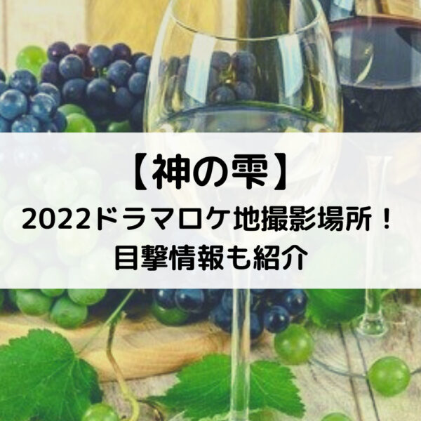 神の雫2022ドラマロケ地撮影場所！目撃情報も紹介