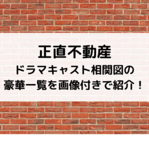 正直不動産ドラマキャスト相関図の豪華一覧を画像付きで紹介！