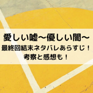 愛しい嘘優しい闇最終回結末ネタバレあらすじ！考察と感想も！
