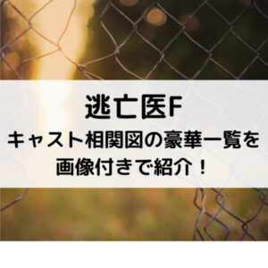 逃亡医Fキャスト相関図の豪華一覧を画像付きで紹介！