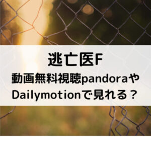 逃亡医F動画無料視聴pandoraやDailymotionで見れる？